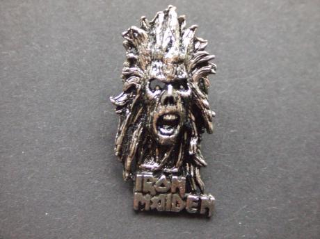Iron Maiden metalband logo zilvekleurige